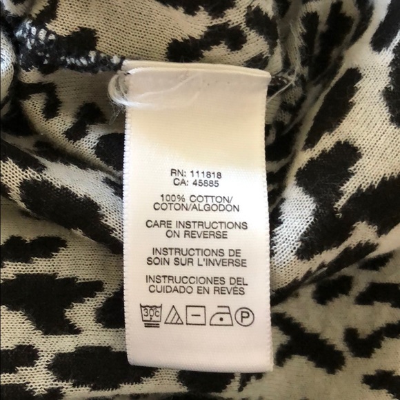 Michael Kors 100% cotton leopard cheetah wrap surplice babydoll knit sweater top - Picture 8 of 10
